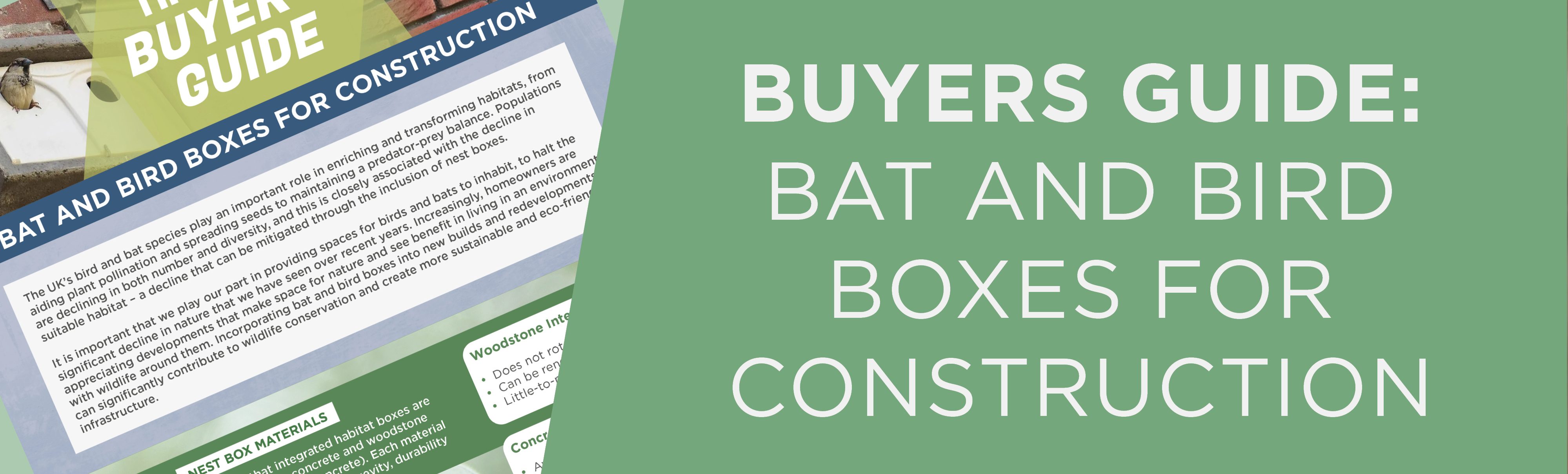 Buyers guide: bat and bird boxes for construction