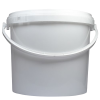 White Plastic Bucket with Lid and Plastic Handle