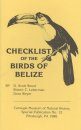 A Checklist of the Birds of Belize