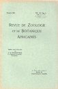Revue de Zoologie et de Botanique Africaines, Volume 20 & Bulletin CZC Volume 7 (4-Volume Set)