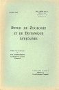 Revue de Zoologie et de Botanique Africaines, Volume 27 & Bulletin CZC Volume 12 (3-Volume Set)