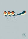 I Like Birds: Swallows On a Line Notebook