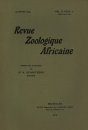Revue Zoologique Africaine, Volume 2 (3-Volume Set)