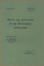 Revue de Zoologie et de Botanique Africaines, Volume 24 & Bulletin CZC Volume 10 (4-Volume Set)