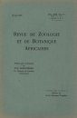 Revue de Zoologie et de Botanique Africaines, Volume 23 & Bulletin CBC Volume 1 (3-Volume Set)