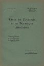 Revue de Zoologie et de Botanique Africaines, Volume 26 & Bulletin CZC Volume 11 (4-Volume Set)