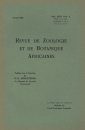 Revue de Zoologie et de Botanique Africaines, Volume 26 & Bulletin CZC Volume 11 (4-Volume Set)