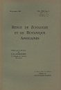 Revue de Zoologie et de Botanique Africaines, Volume 29 & Bulletin CZC Volume 13 (4-Volume Set)