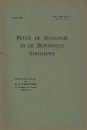 Revue de Zoologie et de Botanique Africaines, Volume 29 & Bulletin CZC Volume 13 (4-Volume Set)