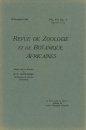 Revue de Zoologie et de Botanique Africaines, Volume 16 & Bulletin CZC Volume 5 (4-Volume Set)