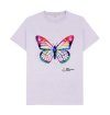 Paint Splatter Butterfly T-shirt Light Purple XS
