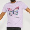 Paint Splatter Butterfly T-shirt Light Purple XS - L