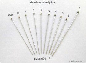 Pack of 100 American Educational Black Steel Insect Pin 00 Size