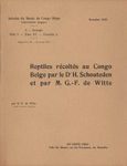Reptiles Récoltés au Congo par le Dr. H. Schouteden et M. G.-F. de Witte [Reptiles Collected in the Congo by Dr. H. Schouteden and M. G.-F. de Witte]