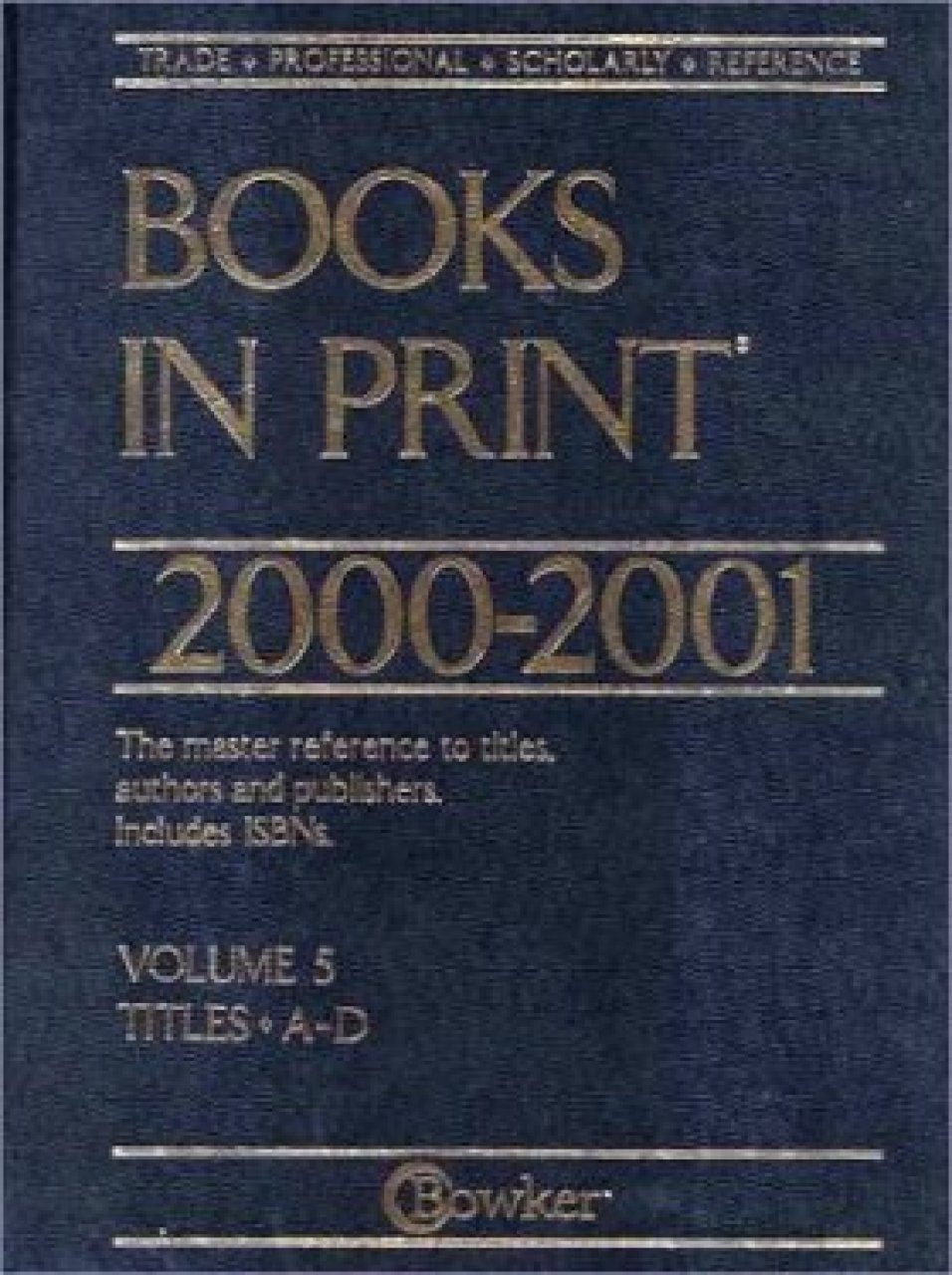 Books in Print 2000-2001 | NHBS Academic & Professional Books