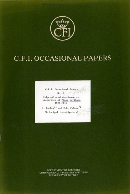 Pulp and Wood Densitometric Properties of Pinus Caribaea from Fiji