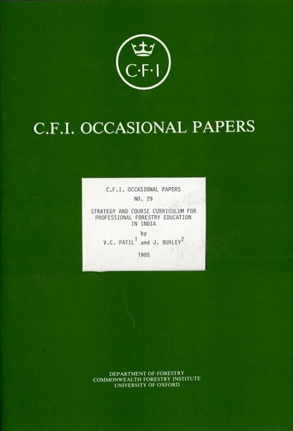 Strategy and Course Curriculum for Professional Forestry Education in India