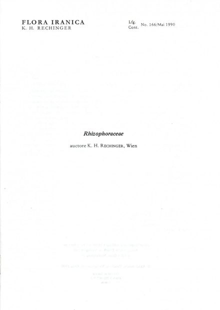 Flora Iranica, Volume 166: Rhizophoraceae [Latin]