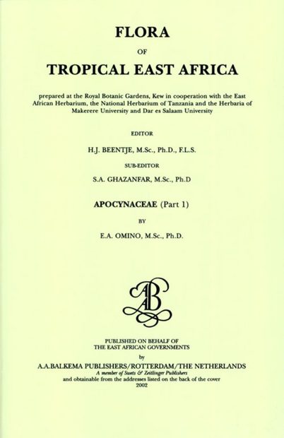 Flora of Tropical East Africa: Apocynaceae, Part 1