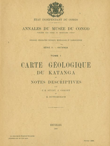 Carte Géologique du Katanga et Notes Descriptives [Geological Map of Katanga and Descriptive Notes]