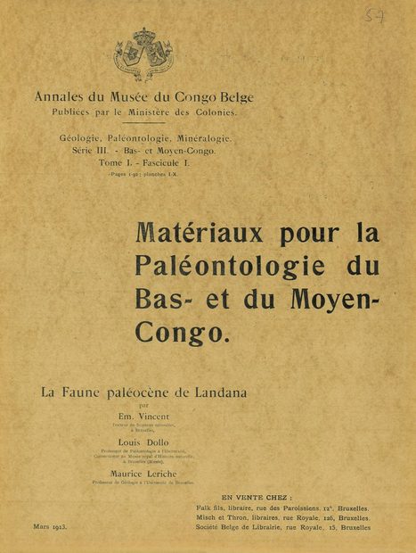Matériaux pour la Paléontologie du Bas- et du Moyen-Congo: La Faune Paléocène de Landana [Materials for the Paleontology of Lower and Middle Congo: the Paleocene Fauna of Landana]