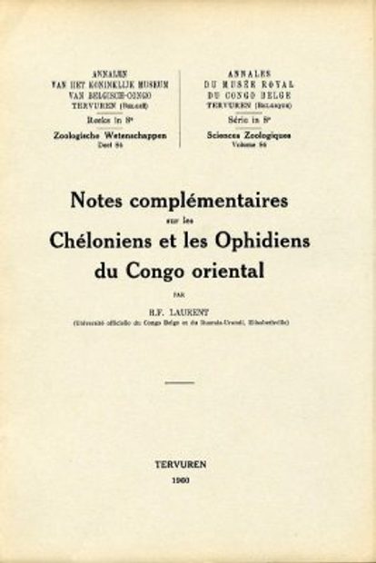 Notes Complémentaires sur les Chéloniens et les Ophidiens du Congo Oriental [Supplementary Notes on the Chelonians and Ophidians of Eastern Congo]