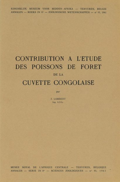 Contribution à l'Étude des Poissons de Forêt de la Cuvette Congolaise [Contribution to the Study of Fish of the Forests of the Congolese Basin]