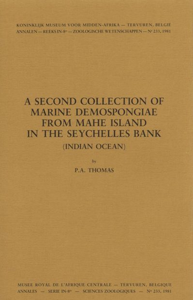 A Second Collection of Marine Demospongiae From Mahe Island In The Seychelles Bank (Indian Ocean)