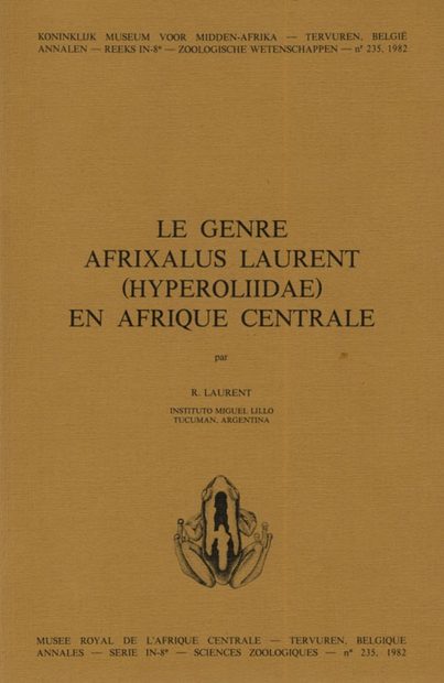 Le Genre Afrixalus Laurent (Hyperoliidae) en Afrique Centrale [The Genus Afrixalus Laurent (Hyperoliidae) in Central Africa]