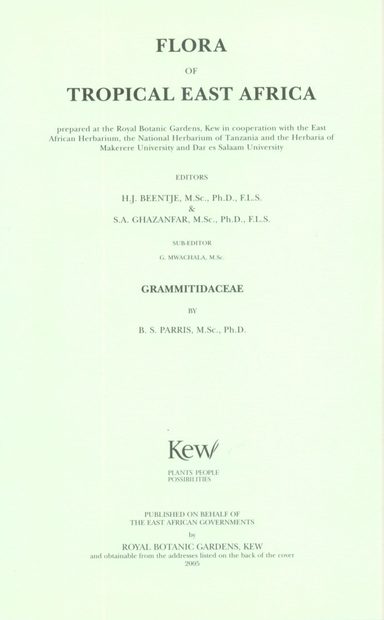 Flora of Tropical East Africa: Grammitidaceae