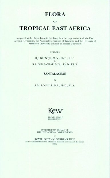 Flora of Tropical East Africa: Santalaceae