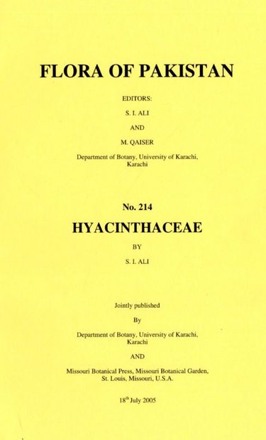 Flora of Pakistan, Volume 214: Hyacinthaceae