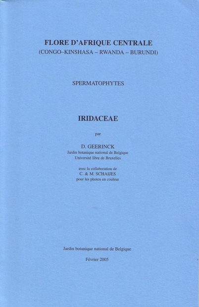 Flore d'Afrique Centrale: Spermatophytes, Iridaceae