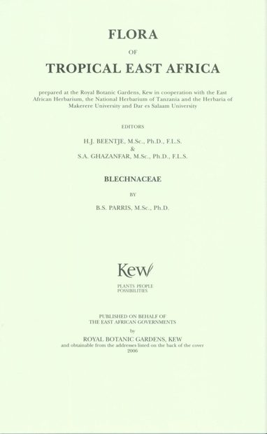 Flora of Tropical East Africa: Blechnaceae