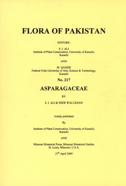 Flora of Pakistan, Volume 217: Asparagaceae
