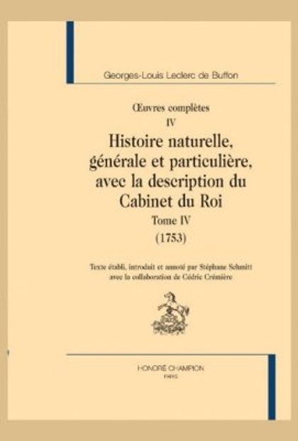 Buffon: Oeuvres Complètes, Volume 4