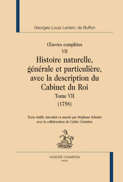 Buffon: Oeuvres Complètes, Volume 7