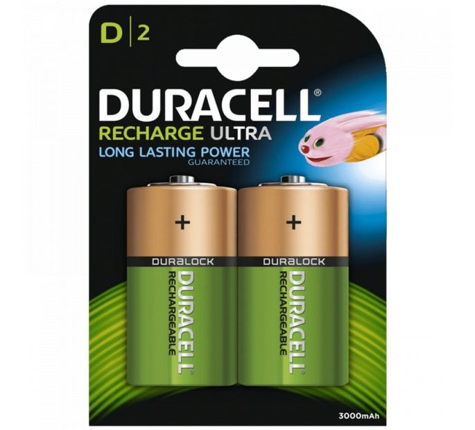 Rechargeable D-Cell NiMH Battery (HR20): 2 Pack