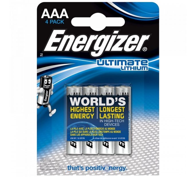 AAA Lithium Battery (LR03): 4 Pack