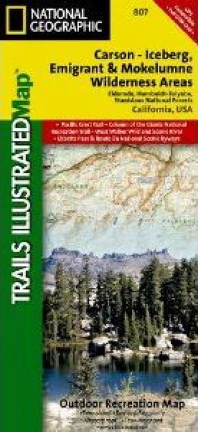 California: Map for Carson-Iceberg/Emigrant/Mokleumne Wilderness Areas