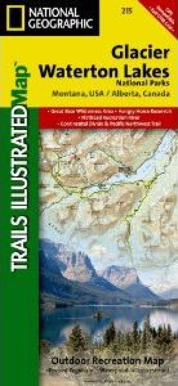 Montana/Alberta: Map for Glacier Waterton Lakes National Parks | NHBS ...