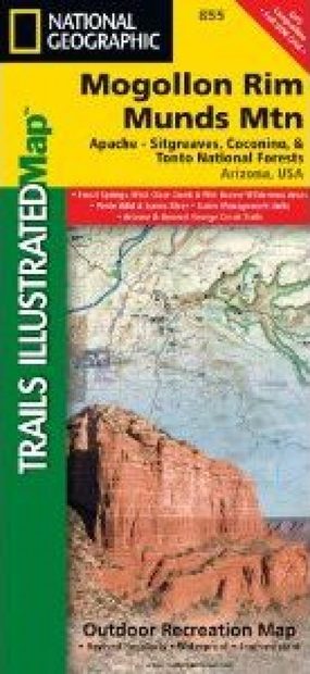 Arizona: Map for Mogollon Rim & Munds Mountain Wilderness Areas, Apache-Sitgreaves, Coconino & Tonto National Forests