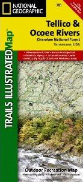 Tennessee: Map for Tellico and Ocoee Rivers, Cherokee National Forest