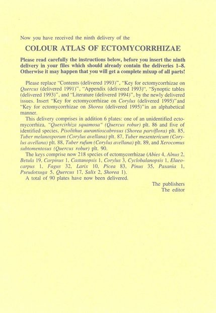 Colour Atlas of Ectomycorrhizae, Part 9