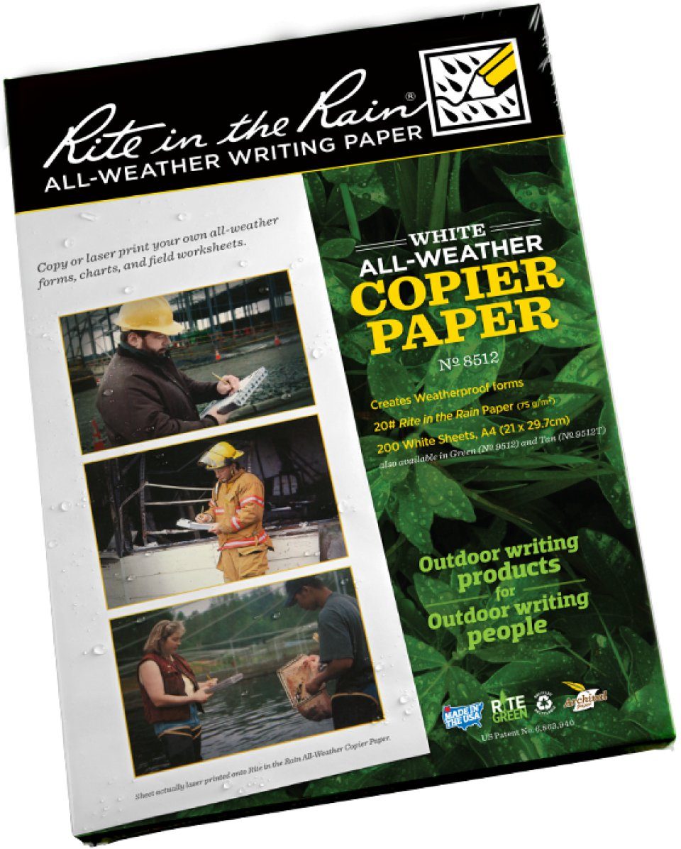 White Waterproof A4 Paper /" Rite in the rain/" RITR All weather writing paper