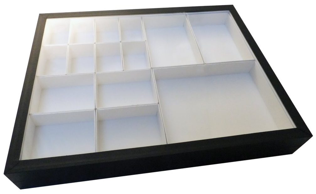 Storage Box with Glass Lid and Carton Inserts