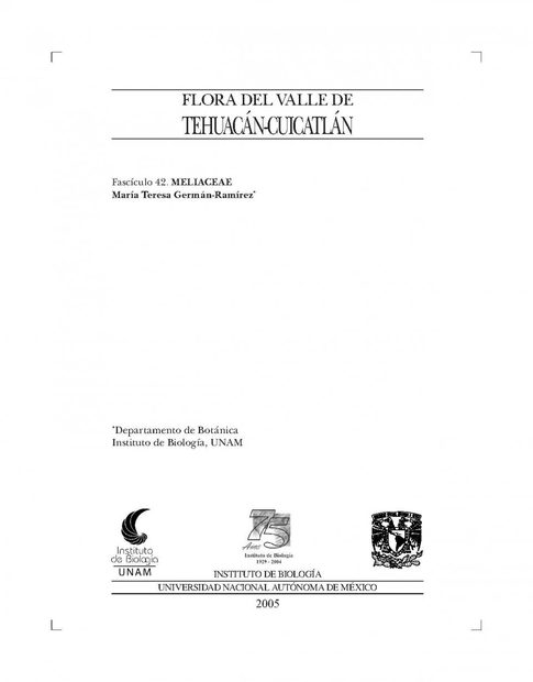 Flora del Valle de Tehuacán-Cuicatlán, Volume 42: Meliaceae