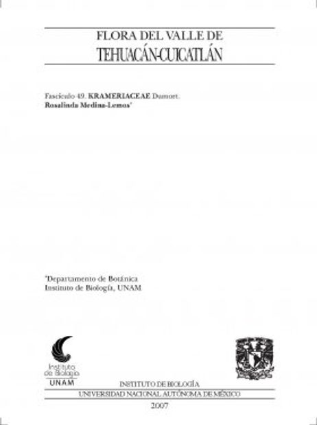 Flora del Valle de Tehuacán-Cuicatlán, Volume 49: Krameriaceae