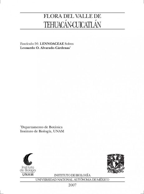 Flora del Valle de Tehuacán-Cuicatlán, Volume 50: Lennoaceae