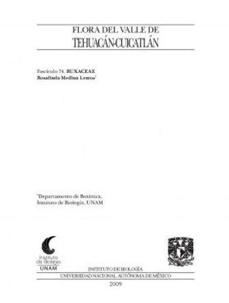 Flora del Valle de Tehuacán-Cuicatlán, Volume 74: Buxaceae